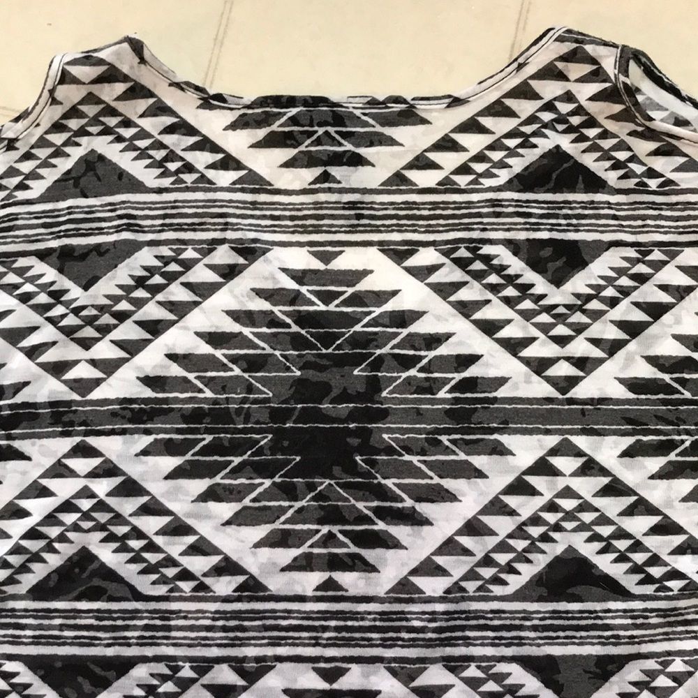 INC Cold Shoulder Aztec Print Rhinestone Tee - Picture 11 of 11